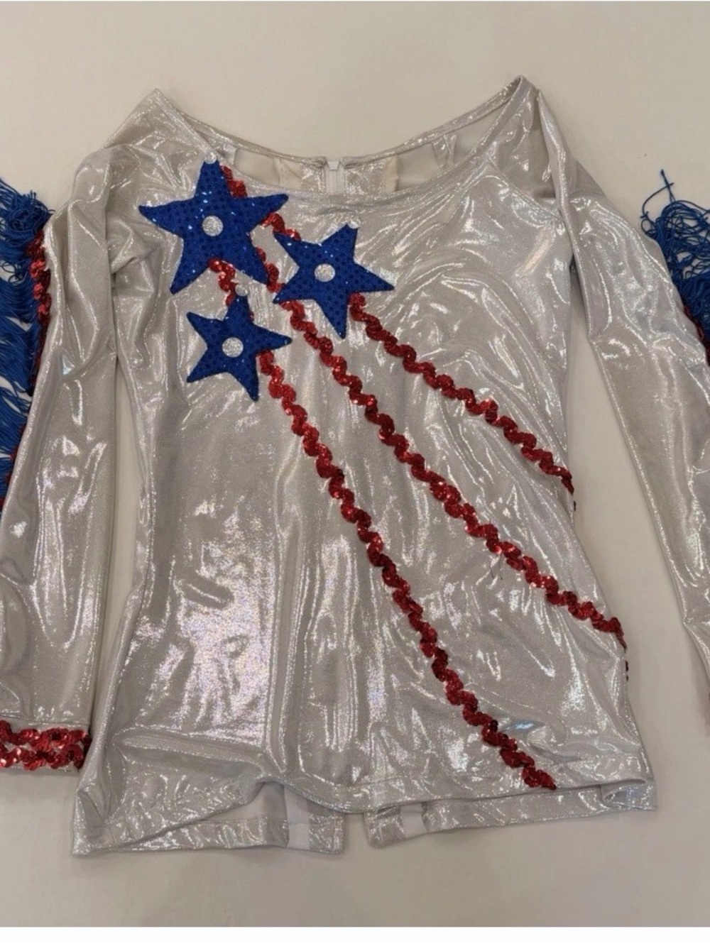 Girls' Silver Sequin Star Top Rodeo Queen/Pageant/horsemanship Top size Medium